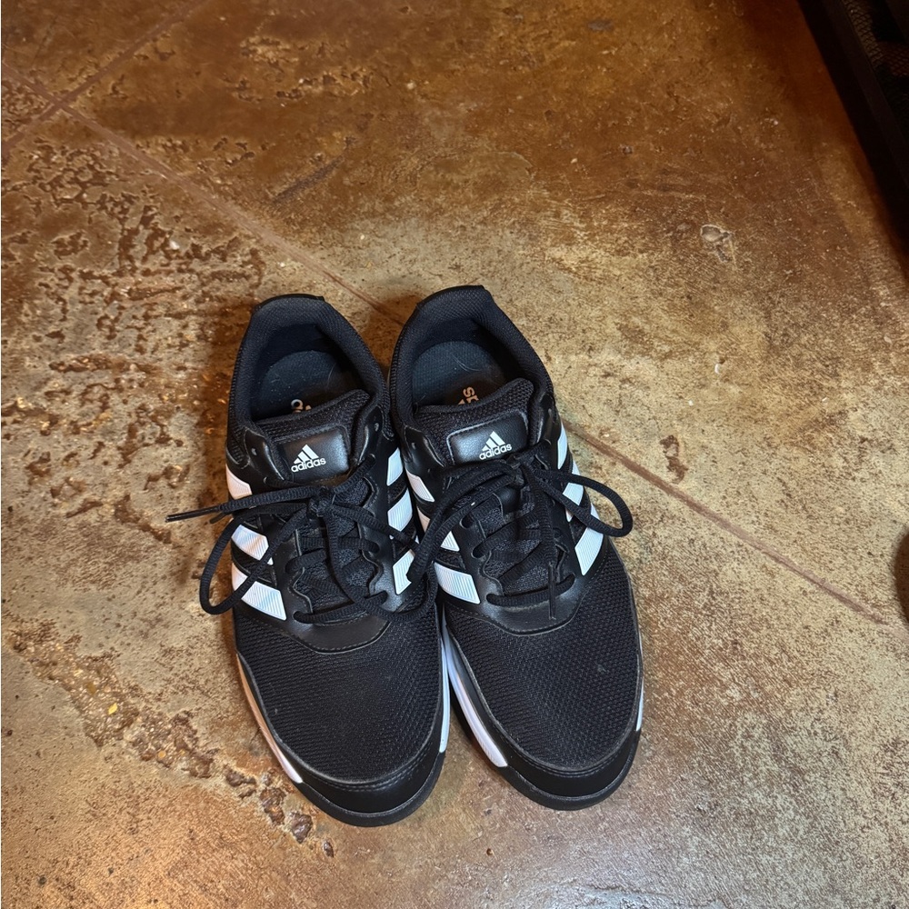 Adidas Black and White Golf Shoes for Men